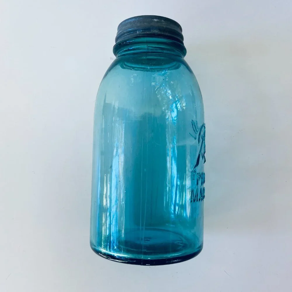 Antique Authentic Ball Mason Jar with Zinc Lid - Half Gallon 1910-1923 - Picture 6 of 11